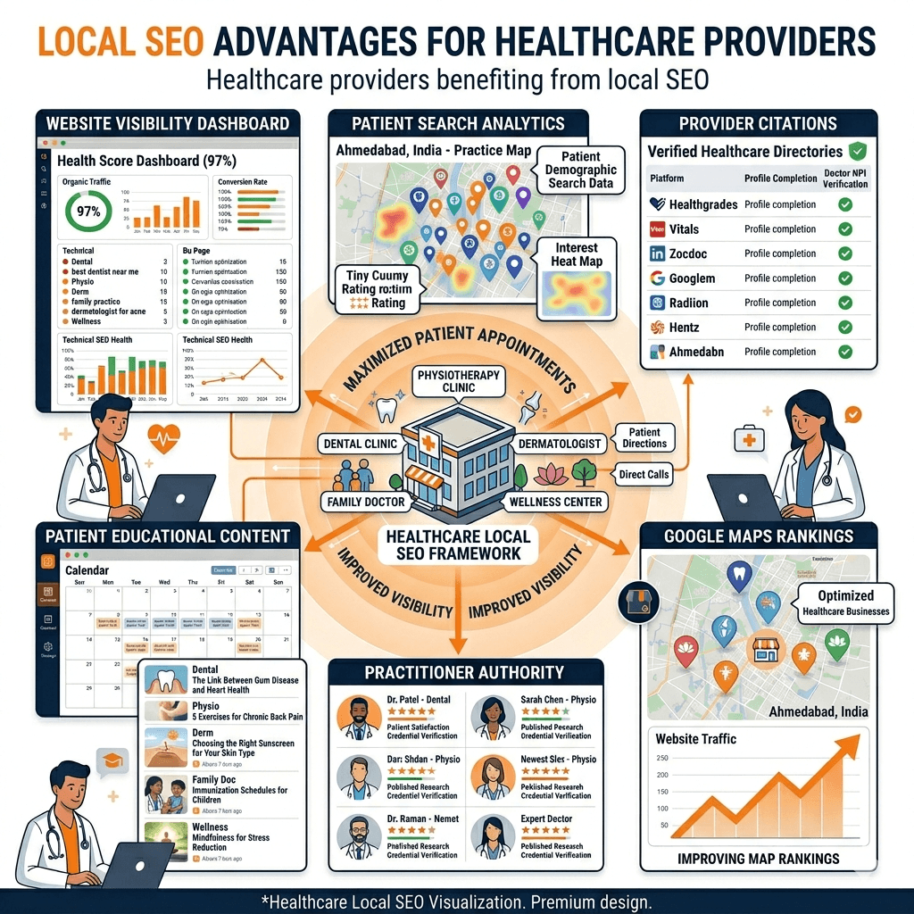 Healthcare providers benefiting from local SEO and Google Business Profile optimization