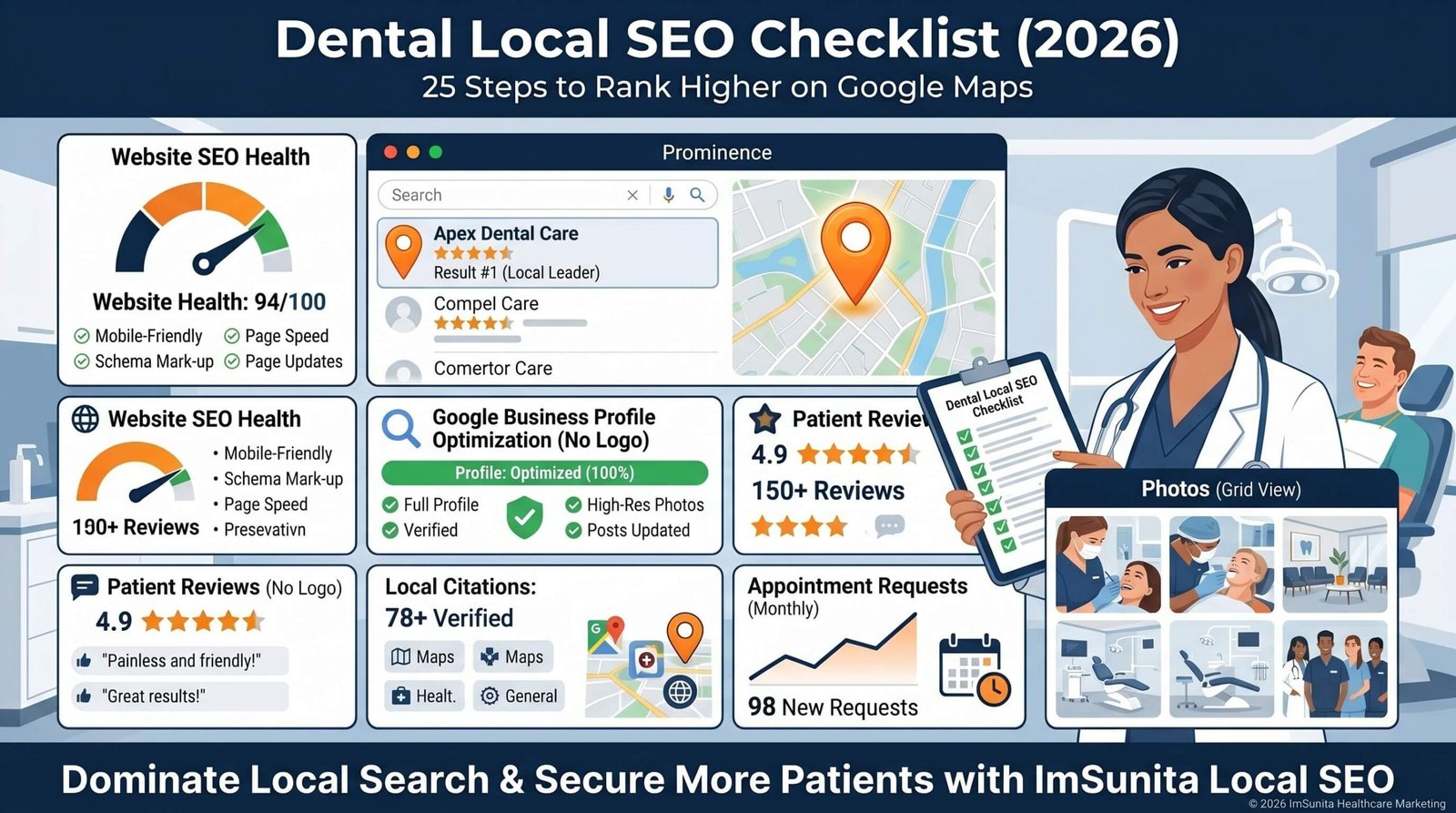 Dental Local SEO Checklist for improving Google Maps rankings and Google Business Profile visibility.